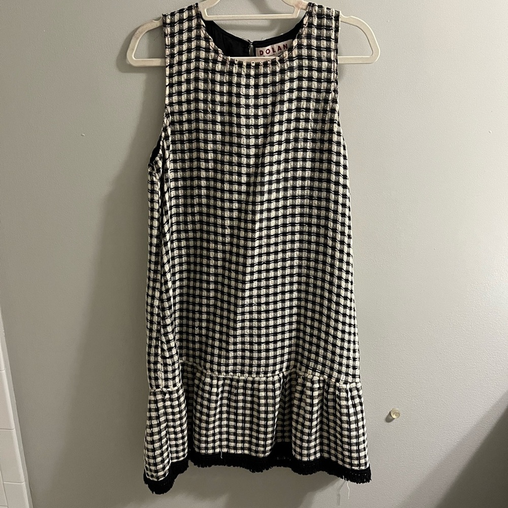 Polarn O. Pyret Black and White Checkered Kids Dress